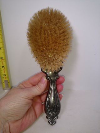 Art Nouveau Silver plate Derby Silver co.  Figural & Floral decorated hair brush 4