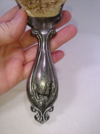 Art Nouveau Silver plate Derby Silver co.  Figural & Floral decorated hair brush 6