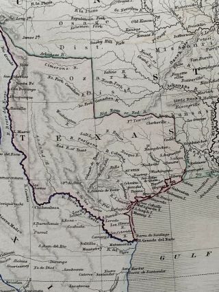 1844 NORTH AMERICA TEXAS REPUBLIC ANTIQUE MAP FROM JOHNSTON ' S NATIONAL ATLAS 2