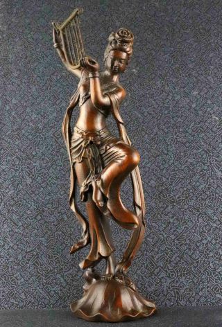 Collectable Qainlong Years Antique Boxwood Hand Carve 4 Belles Exquisite Statue 4