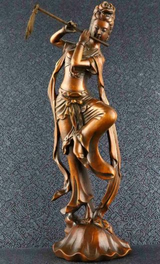 Collectable Qainlong Years Antique Boxwood Hand Carve 4 Belles Exquisite Statue 5