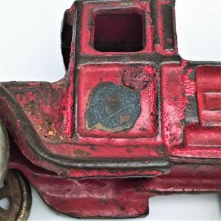 Vintage Cast Iron Arcade Red Wrecker Tow Truck 221 R - L 5