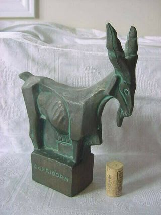 Capricorn Fred Press Cubist Vintage Mid Century Modern Metal Goat 1950s Zodiac