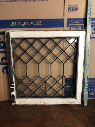 Rare Antique Vintage Architectural Leaded Window,  Clear Glass 23” By 24”