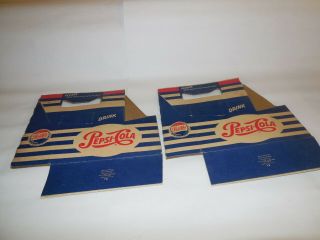 (2) Vintage Pepsi Cola 6 Pack Bottle Carrier Cardboard 2