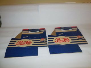 (2) Vintage Pepsi Cola 6 Pack Bottle Carrier Cardboard 3