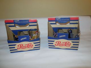 (2) Vintage Pepsi Cola 6 Pack Bottle Carrier Cardboard 5