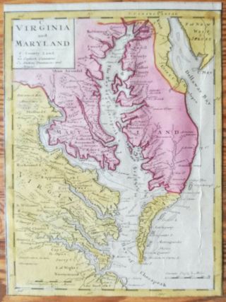 Homann Engraved Map America Virginia And Maryland 1740