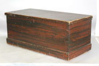 A RARE DECORATED 19TH C ENGLAND STORAGE CHEST IN FANCY GRAIN PAINT 3