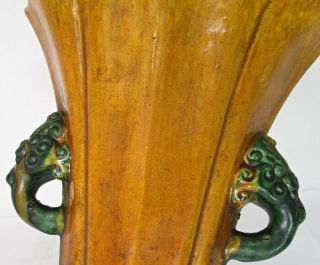 G591: Chinese big flower vase of pottery ware with traditional good SANSAI glaze 2