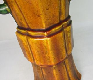 G591: Chinese big flower vase of pottery ware with traditional good SANSAI glaze 3