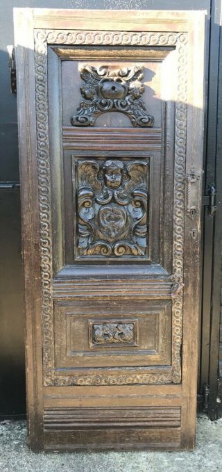 Large Antique Carved Oak Door