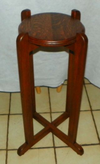 Quartersawn Oak Plant Stand / Side Table (ps74)