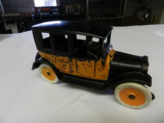 Antique Arcade Cast Iron Yellow Cab Co.  Taxi - Vintage Cast Iron Car -