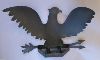 VINTAGE SCHNEEMAN FOLK ART.  TIN EAGLE SCONCE CANDLEHOLDER.  John Schneeman 2