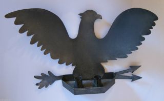 VINTAGE SCHNEEMAN FOLK ART.  TIN EAGLE SCONCE CANDLEHOLDER.  John Schneeman 5