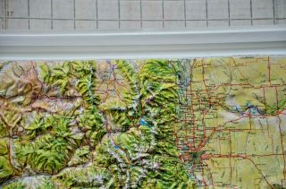 RARE Jeppesen Raised Relief Map COLORADO Kintler Graphics 3 - D Topographic Map 6