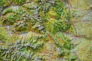 RARE Jeppesen Raised Relief Map COLORADO Kintler Graphics 3 - D Topographic Map 7