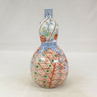 H809: Japanese Really Old Ko - Imari Porcelain Bud Vase Of Popular Kakiemon Style.