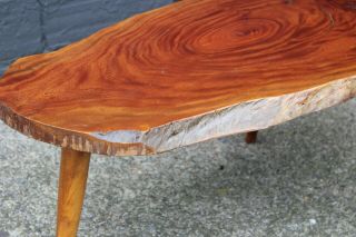 Vintage Mid Century Live Edge Side Coffee Table Burl Slab Nakashima Mccobb Wood 6