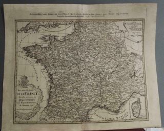 France & Northwestern Italy1791 Homann Heirs Antique Copper Engraved Map