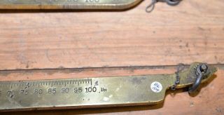 2 polished brass antique scale Fairbanks Buffalo 100 lb weight collectible tools 12