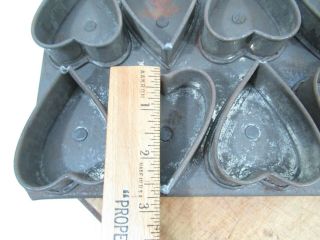 Antique Kreamer Tin 12 Heart Chocolate Mold Form Pan 8