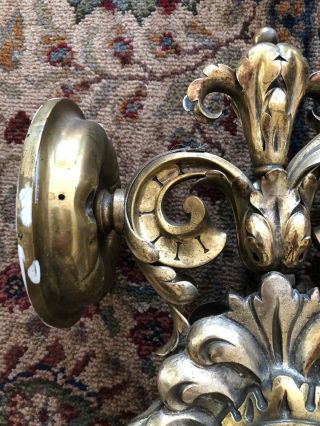 PAIR Massive Vintage Baroque Style Wall Sconces Gothic Faces 47” Theatrical 5