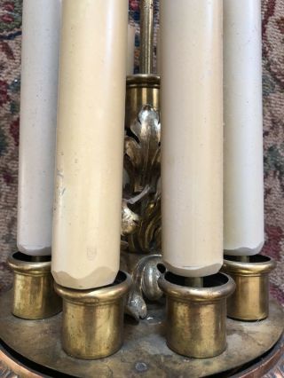 PAIR Massive Vintage Baroque Style Wall Sconces Gothic Faces 47” Theatrical 7