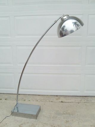 Vintage Mid Century Aluminum Arc Floor Lamp Adjustable 3