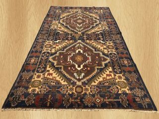 Authentic Hand Knotted Afghan Balouch Wool Area Rug 6.  5 X 3.  5 Ft