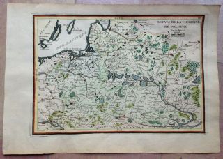 Poland Dated 1717 By Nicolas De Fer 18e Century Unusual Antique Engraved Map