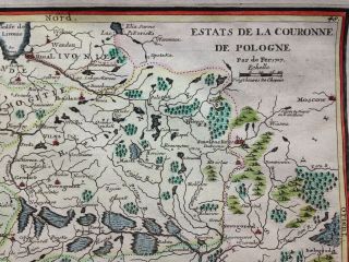 POLAND DATED 1717 by NICOLAS DE FER 18e CENTURY UNUSUAL ANTIQUE ENGRAVED MAP 2