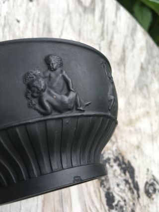 Early Wedgwood Black Basalt Master Open Salt Late 1700s Georgian Bacchus Putti 12