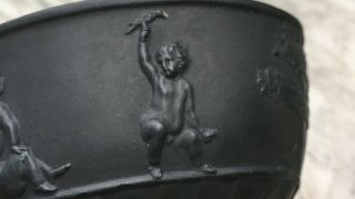 Early Wedgwood Black Basalt Master Open Salt Late 1700s Georgian Bacchus Putti 5