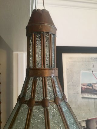 North African 1960’s Brass And Glass 540mm Globular Lantern 7
