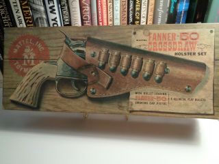 Vintage " Fanner 50 " Cap Pistol And Holster Box Mattel Toys Late 1950s