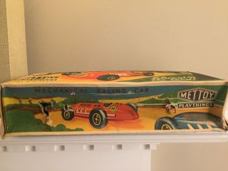 VINTAGE METTOY MECHANICAL TIN TOY RACING CAR 4