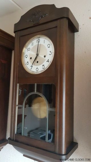 0159 - German LFS Hermle Westminster chime wall clock 2