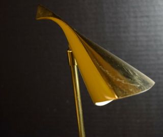 Unusual Mid Century Enamel and Brass Lamp 4