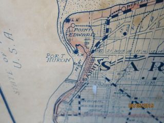 1920s Lloyd ' s Wall Map of Lambton County,  Ontario,  Canada 3