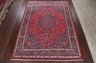 Vintage Traditional Floral Kashmar Oriental Area Rug RED Hand - made Carpet 10x13 2