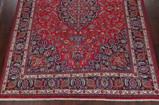 Vintage Traditional Floral Kashmar Oriental Area Rug RED Hand - made Carpet 10x13 4