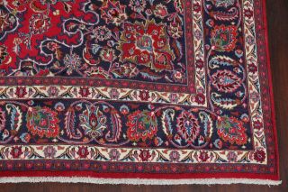 Vintage Traditional Floral Kashmar Oriental Area Rug RED Hand - made Carpet 10x13 5