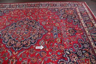 Vintage Traditional Floral Kashmar Oriental Area Rug RED Hand - made Carpet 10x13 6