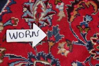 Vintage Traditional Floral Kashmar Oriental Area Rug RED Hand - made Carpet 10x13 7