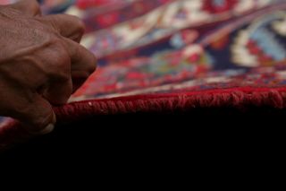 Vintage Traditional Floral Kashmar Oriental Area Rug RED Hand - made Carpet 10x13 9