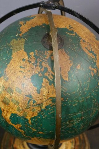 Vintage 1936 Crams Deluxe World Globe Map Industrial decor Desk Top old atlas 8
