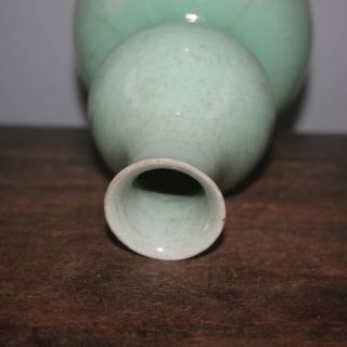 Chinese Old Longquan Kiln Celadon Glaze Porcelain Double - Gourd Vase 6