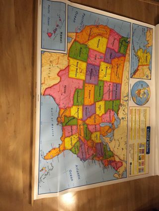 Nystrom Readiness Pull Down Map Of The World AND USA With Steel Mounting Plate. 2
